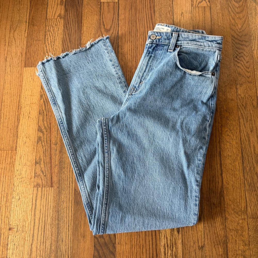 Abercrombie & Fitch 29 Long Curve Love High Rise 90s Relaxed Jeans Light Wash
